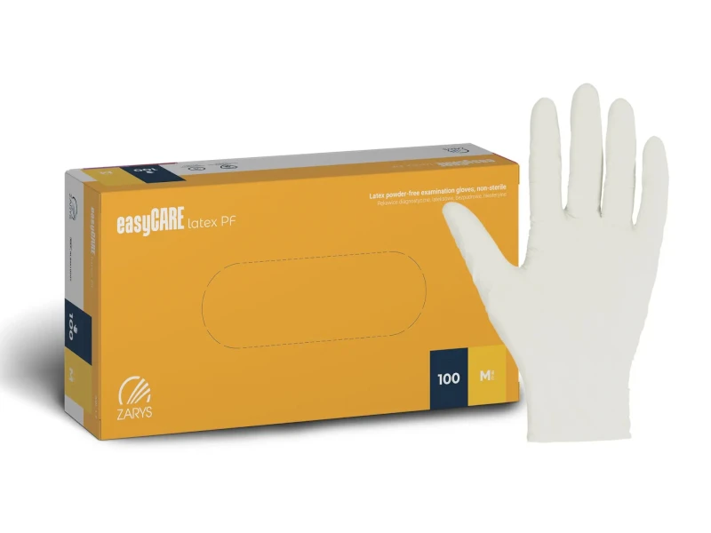 Rukavice vyšetrovacie latexové nepudrované easyCARE M_100ks